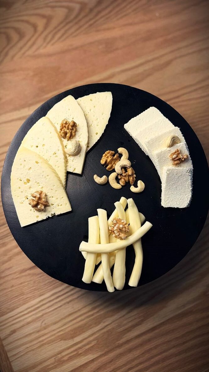 NEW Cheese plate Ossetian cheese (brynza) 170-200gr, Adygean cheese 150 gr, Cheese sticks (Cecil cheese) 120